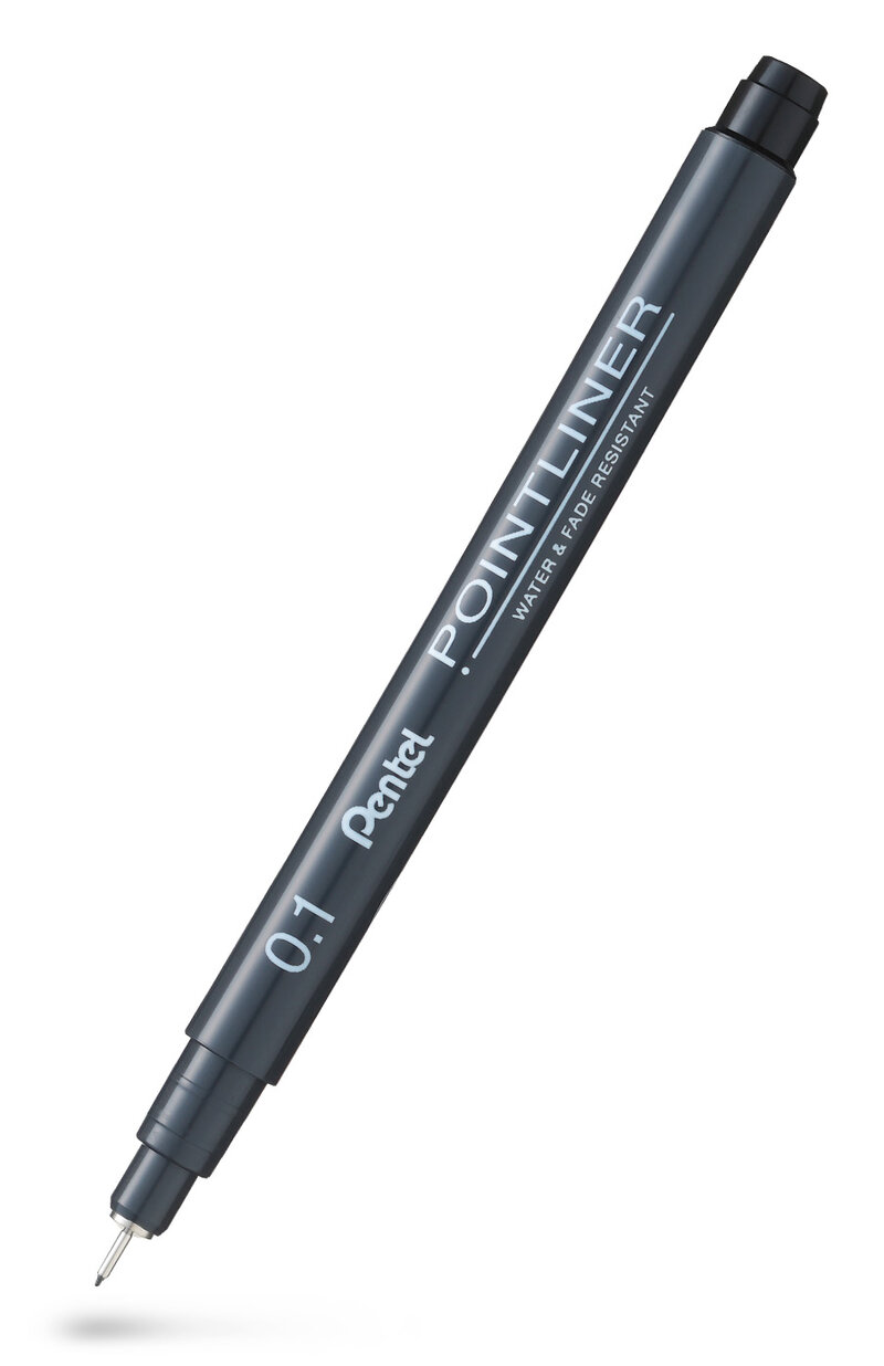 Fineliner PENTEL Pointliner 0,1mm svart