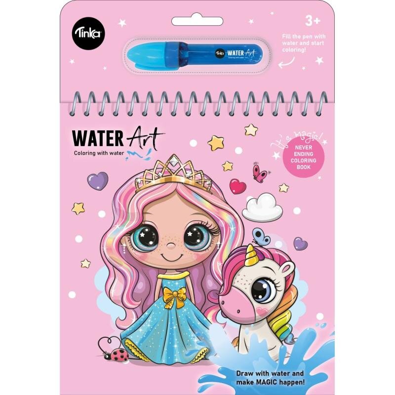 Vattenmålning prinsessa och unicorn