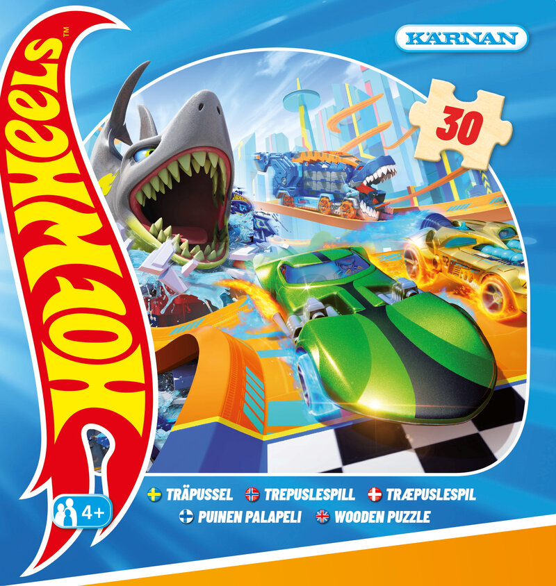 Träpussel Hot Wheels 30 bitar