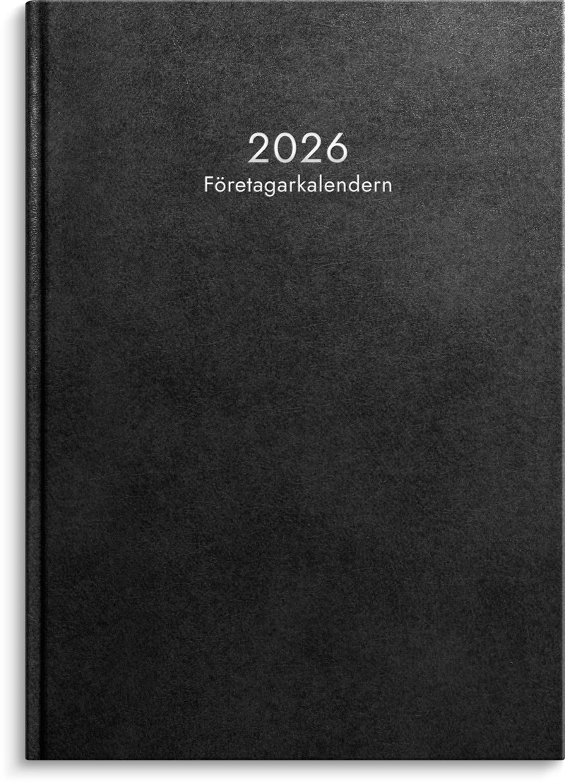 Kalender 2026 Företagarkalendern svart konstläder