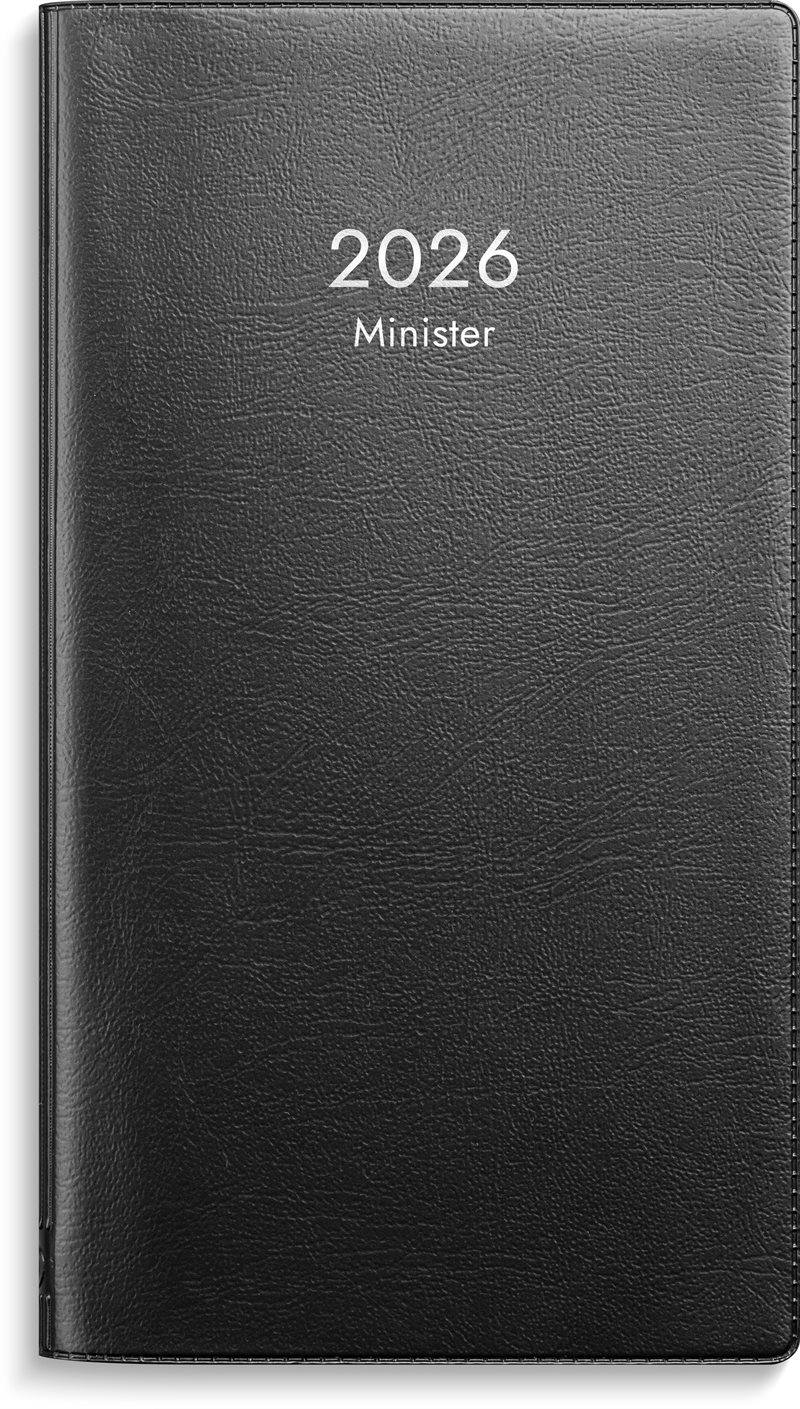 Kalender 2026 Minister svart plast