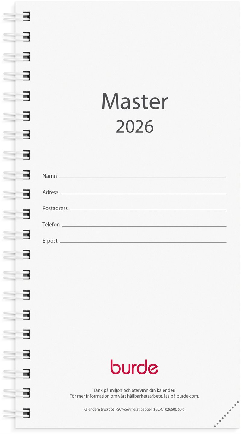 Kalender 2026 Master refill