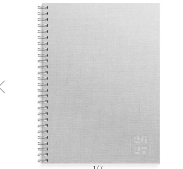 Elevkalender - Kalender Study A5 Textile ljusgrå 2026-2027