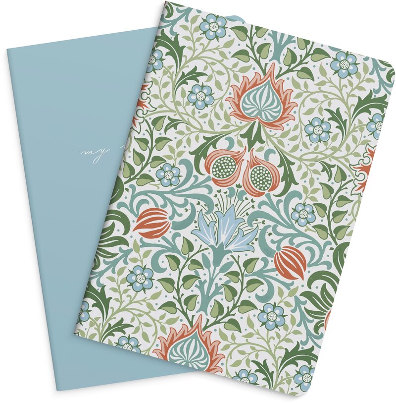 Notebook Blue & Flower 2 pack