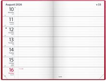 Kalender 2026 Fickagenda rött konstläder