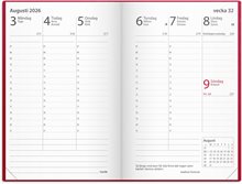 Kalender 2026 Prestige rött konstläder